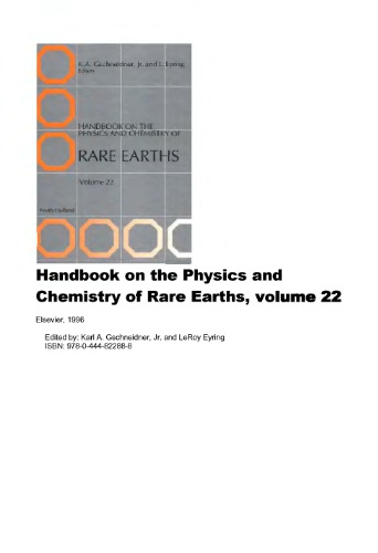 Handbook on the Physics and Chemistry of Rare Earths. vol.22