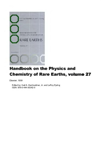 Handbook on the Physics and Chemistry of Rare Earths. vol.27