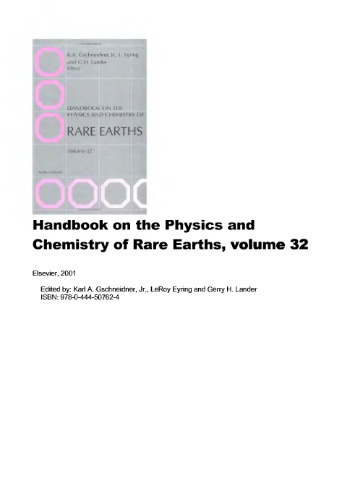 Handbook on the Physics and Chemistry of Rare Earths. vol.32