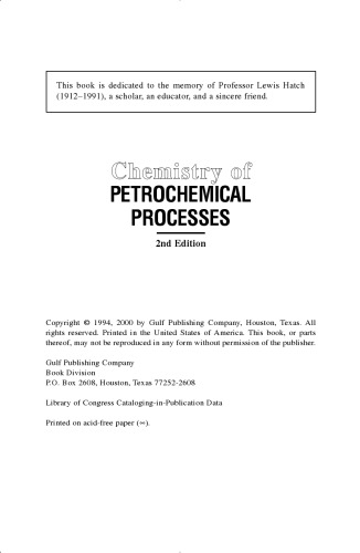 Chemistry of Petrochemical Processes