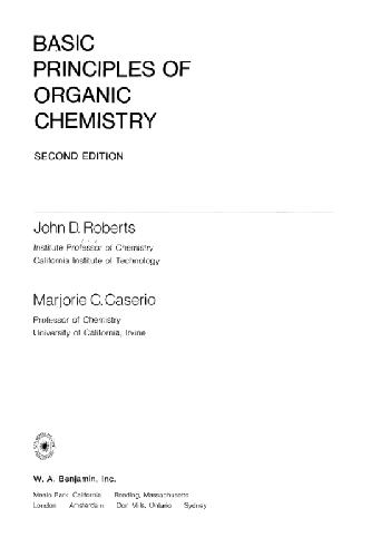 Basic Principles of Organic Chemistry