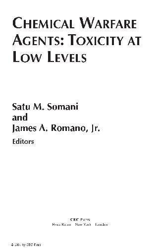 Romano J.A. Chemical warfare agents: toxity at low levels