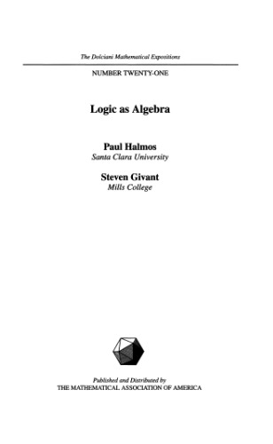 Logic as Algebra