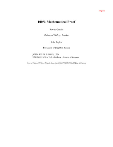 100% Mathematical Proof