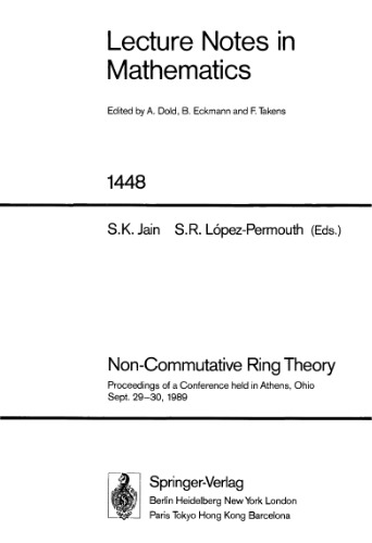Non-Commutative Ring Theory: Proceedings of a Conference held in Athens, Ohio Sept. 29–30, 1989