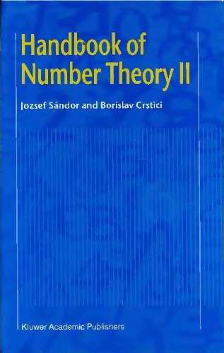 Handbook of Number Theory II