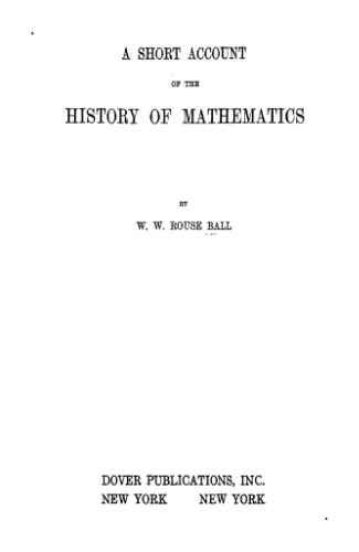 A short account of the history of mathematics