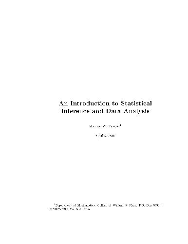 Introduction to statistical inference and data analysis