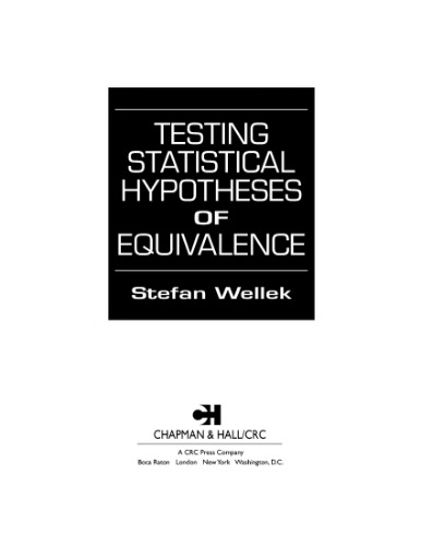 Testing statistical hypotheses of equivalence