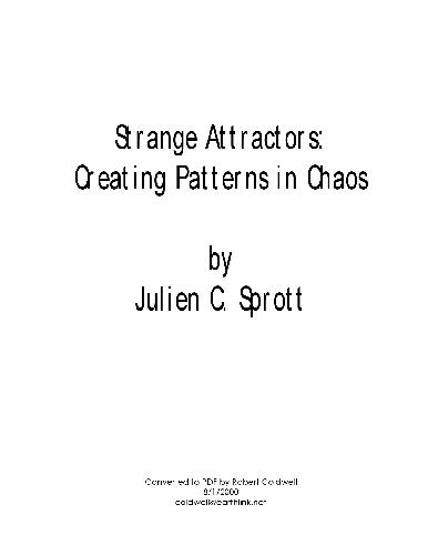 Strange Attractors - Creating Patterns in Chaos