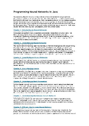 Programming Neural Networks in Java [html]