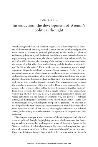 The Cambridge Companion to Hannah Arendt
