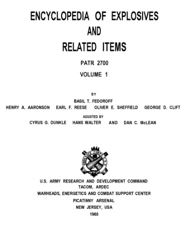 Encyclopedia of Explosives and Related Items
