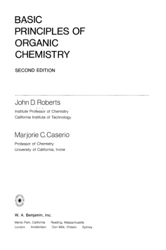 Basic Principles of Organic Chemistry