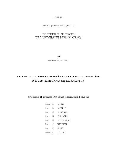 EFFETS DE COURBURE OBSERVEES EN GREFFANT DU POLYMERE SUR DES MEMBRANES DE TENSIOACTIFS
