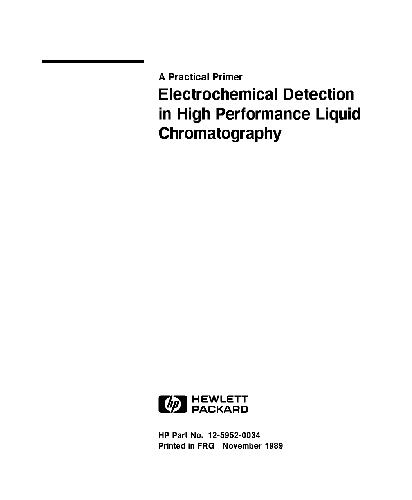 Electrochemical Detection in High Performance Liquid Chromatography