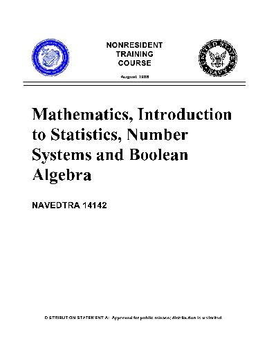 Intro to Statistics, Number Systems and Boolean Algebra