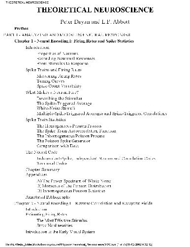 Theoretical Neuroscience - Computational and Mat