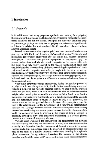 Thermoreversible Networks: Viscoelastic Properties and Structure of Gels