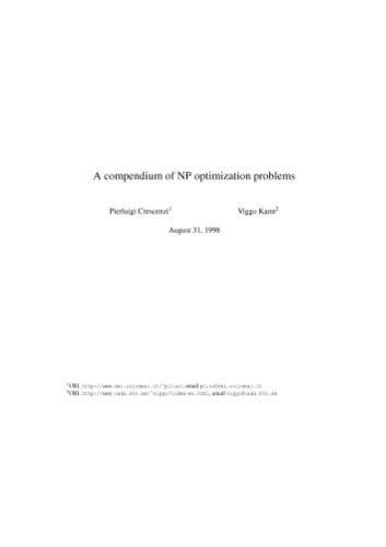 A Compendium of NP Optimization Problems