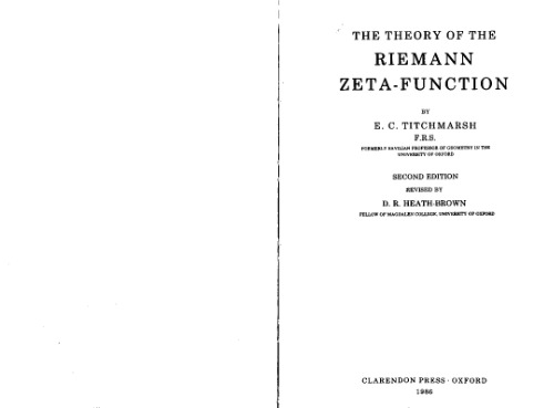 The Theory Of The Riemann Zeta-Function