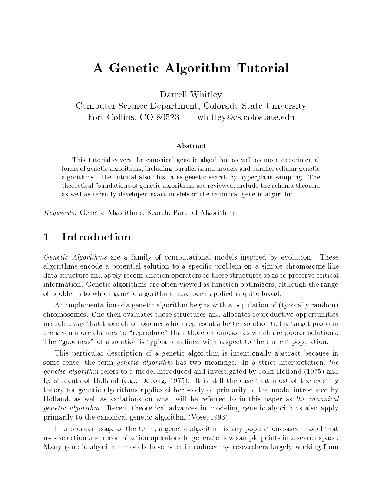 A Genetic Algorithm Tutorial [jnl article]