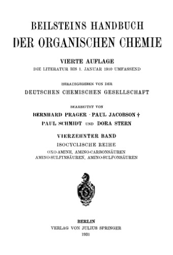 Handbuch der Organischen Chemie. Vierzehnter Band