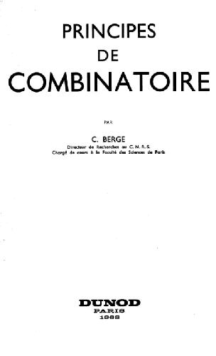 Principes de combinatoire