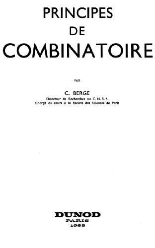 Principes de combinatoire