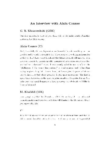 An interview with Alain Connes