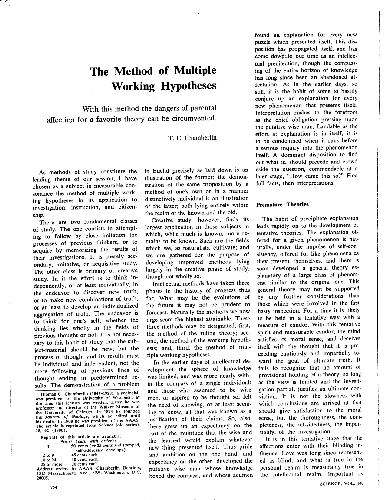 Method of Multiple Working Hypotheses [jnl article]
