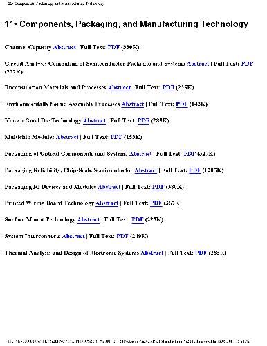 11.Components, Packaging, and Manufacturing Technology