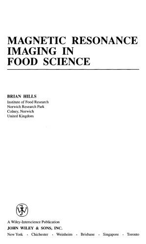Magnetic Resonance Imaging in Food Science