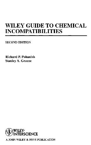 Wiley Guide to Chemical Incompatibilities