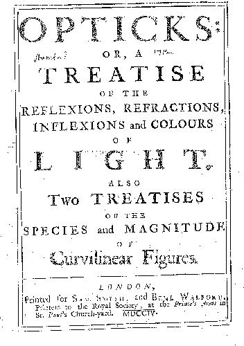 Opticks - scan from original manuscript