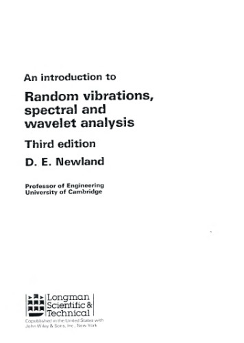 An Introduction to Random Vibration, Spectral and Wavelet Analysis