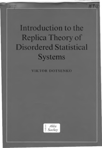 Introduction to the replica theory of disordered statistical systems PT