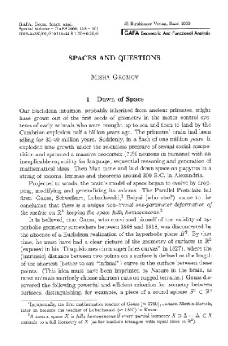 Spaces and Questions