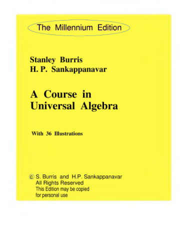 A Course in Universal Algebra