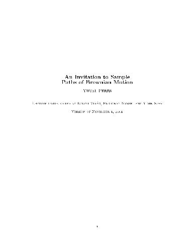 An invitation to sample paths of Brownian motion