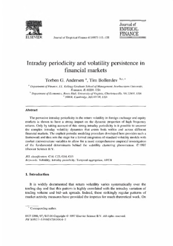 Intraday periodicity and volatility persistence in financial markets