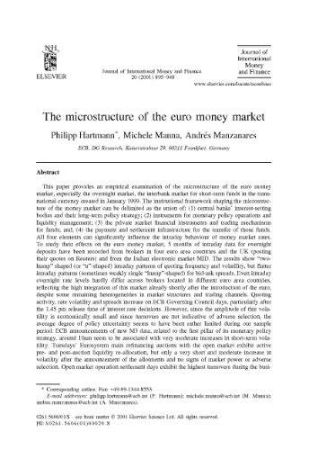 The Microstructure Of The Euro Money Market
