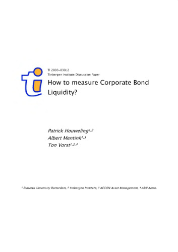 How To Measure Corporate Bond Liquidity