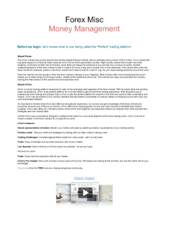 Forex Misc - Money Management - Ryan Jones