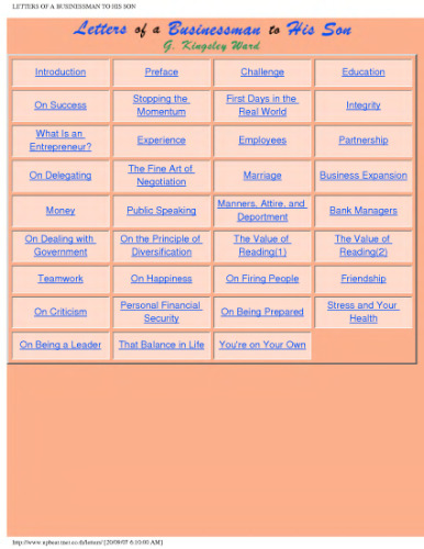 Letters from businessman to his son