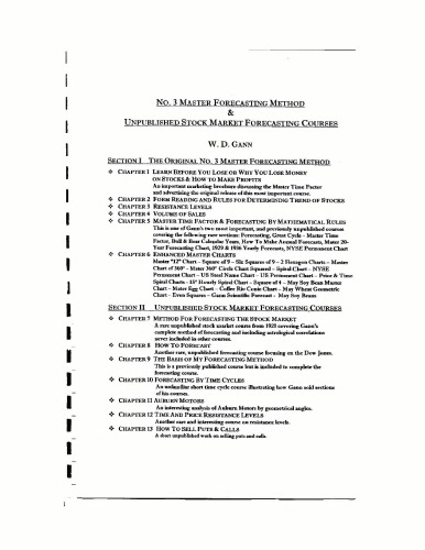 Unpublished Stock Market Forecasting Courses