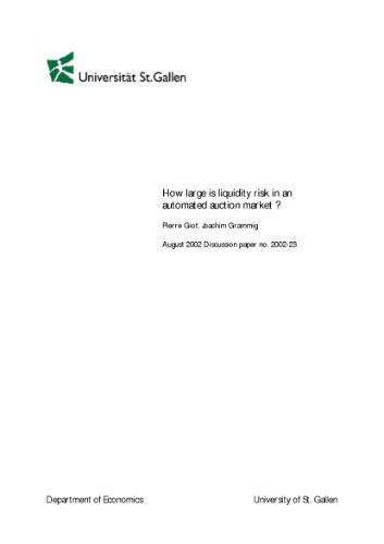 How Large Is Liquidity Risk In An Automated