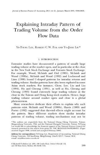 Explaining Intraday Pattern Of Trading Volume From The Order Flow Data