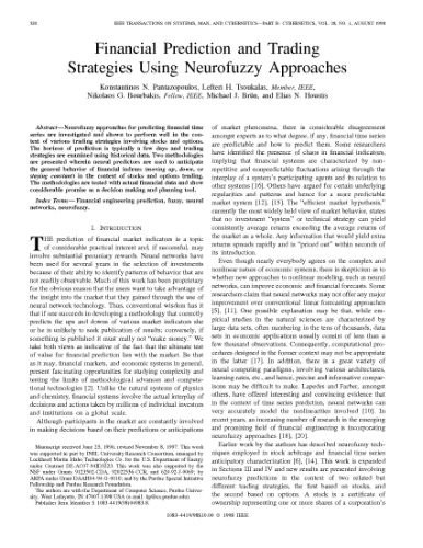 Financial Prediction and Trading Strategies Using Neurofuzzy Approaches