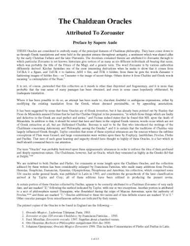 Chaldean Oracles